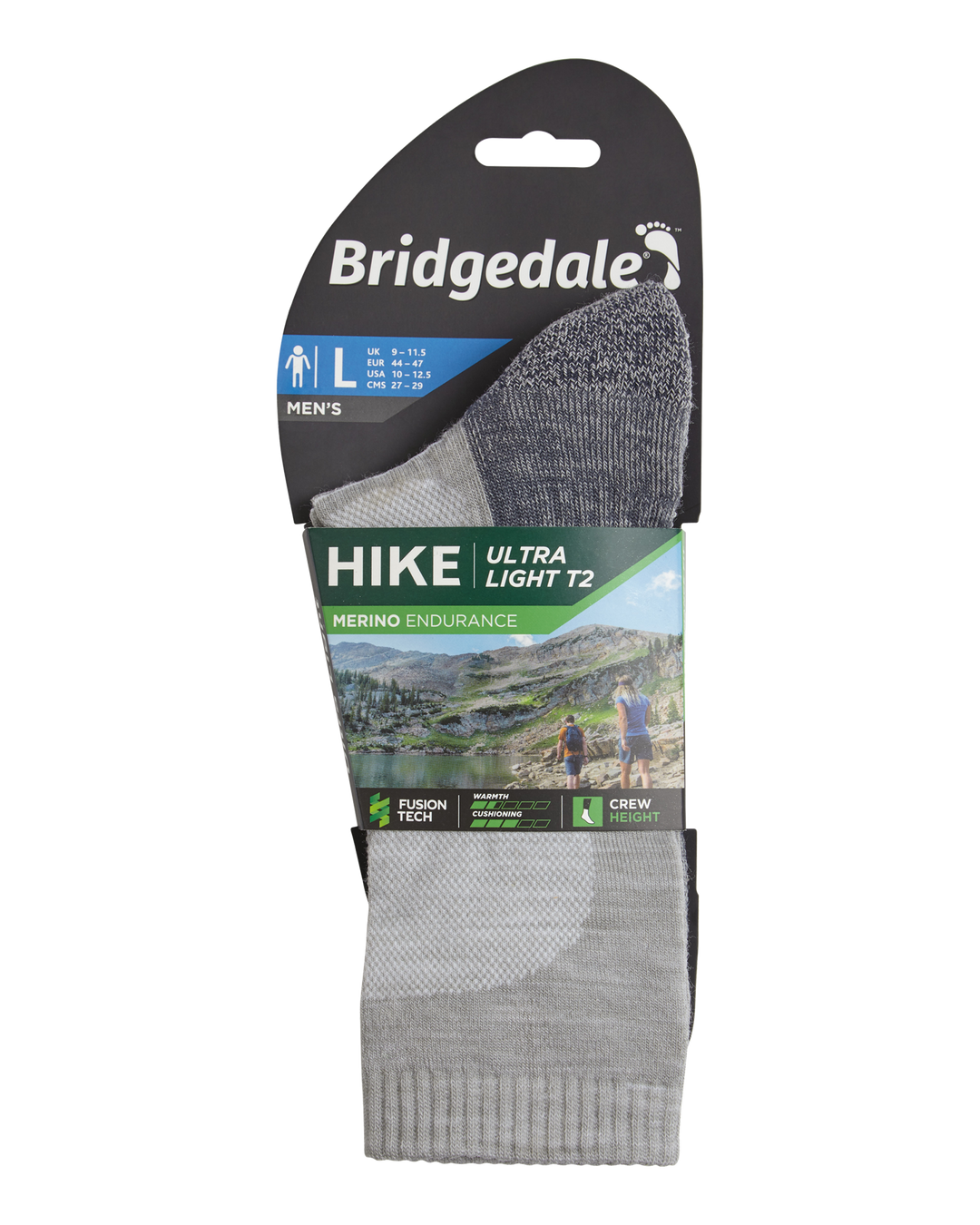 Bridgedale Men's Hike Ultra Light Merino Performance Crew Socks