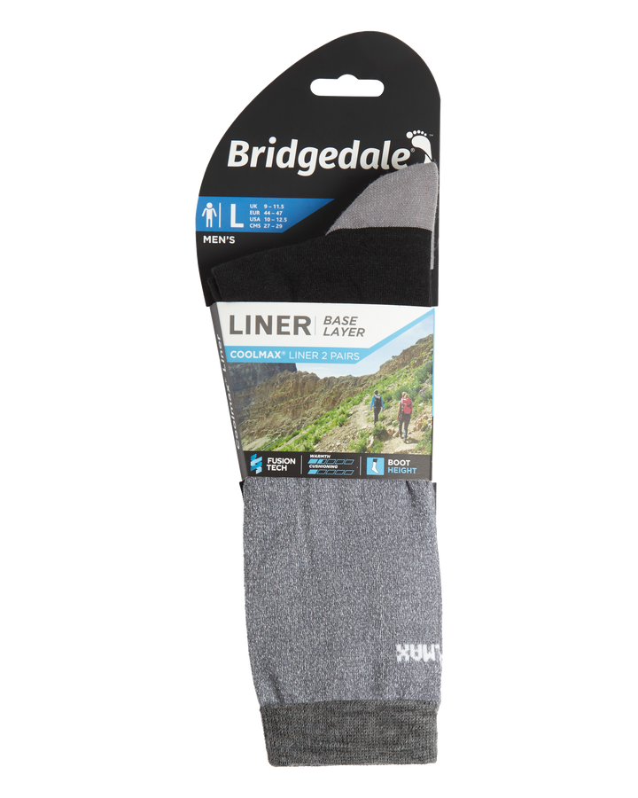 Bridgedale Men's Base Layer Coolmax® Liner Twin Pack Socks